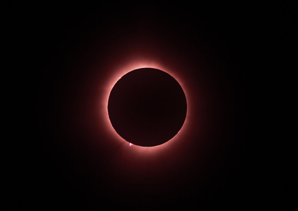 Total eclipse of the sun at Eclipse Island, Newfoundland, Canada on April 8, 2024. Photo by Greg Locke